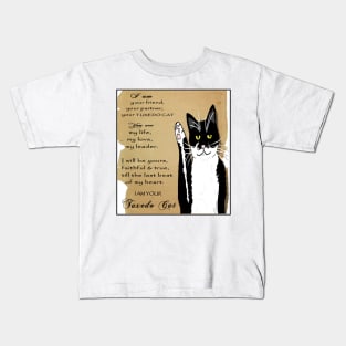 Cute Tuxedo Cat Poem Vintage  Copyright TeAnne Kids T-Shirt